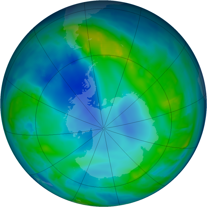 Antarctic ozone map for 14 May 2013